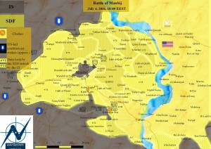 Aktueller Frontverlauf um Manbij
